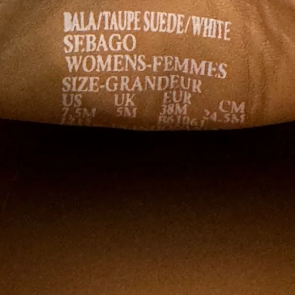 Sebago Tan and White Moccasins with Contrast Stitching - Picture 7 of 7